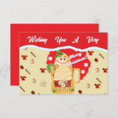 新しいEggnogクリスマスカード ノートカード (正面/裏面)