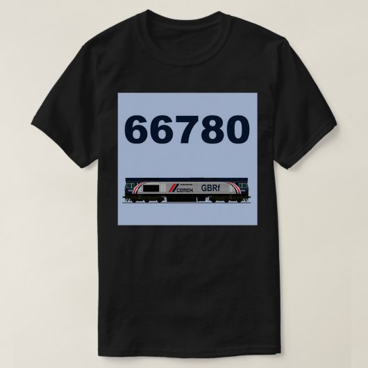 新しいGBRfライブラリのクラス66機関車 Tシャツ (デザイン正面)