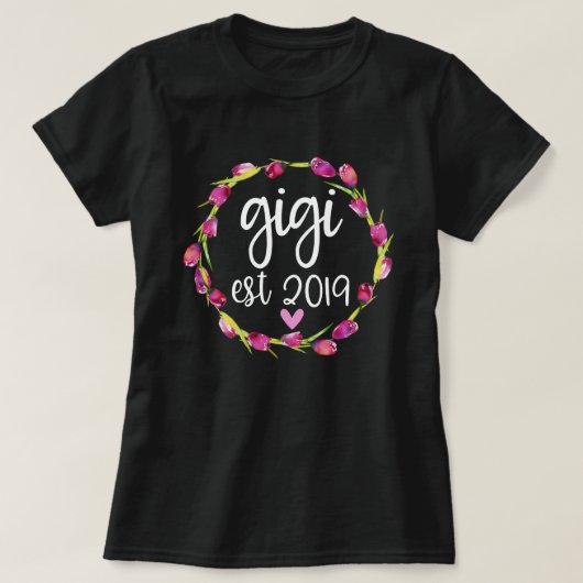 新しいGigiのワイシャツの妊娠の発表2019年 Tシャツ (デザイン正面)