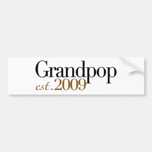 新しいGrandpop米国東部標準時刻2009年 バンパーステッカー (正面)
