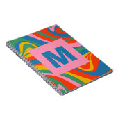 新しいGrooveレトロトリップ(幻覚体験)のようなカラフル抽象芸術イニシャル ノートブック (右側)