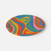 新しいGrooveレトロトリップ（幻覚体験）のようなカラフル抽象芸術 ペーパープレート (アングル)