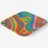 新しいGrooveレトロトリップ(幻覚体験)のようなカラフル抽象芸術 ペーパープレート (傾斜あり)