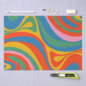 新しいGrooveレトロトリップ（幻覚体験）のようなカラフル抽象芸術 薄葉紙 (クラフト)