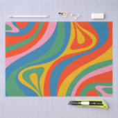 新しいGrooveレトロトリップ(幻覚体験)のようなカラフル抽象芸術 薄葉紙 (クラフト)