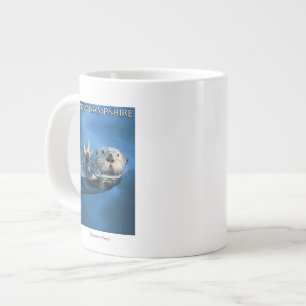 新しいHampshireSeaのカワウソ場面 ジャンボコーヒーマグカップ