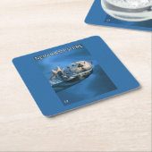 新しいHampshireSeaのカワウソ場面 スクエアペーパーコースター (アングル)