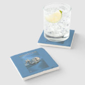 新しいHampshireSeaのカワウソ場面 ストーンコースター (横)