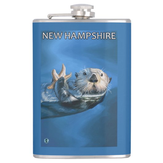 新しいHampshireSeaのカワウソ場面 フラスク (正面)