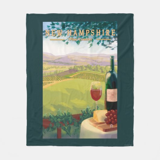 新しいHampshireWineの国場面 フリースブランケット (正面)