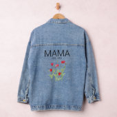 新しいMAMA赤ケシ デニムジャケット (ハンガー)