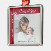 新しいMom初めてのクリスマス写真 メタルオーナメント (左)