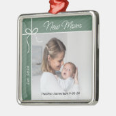 新しいMom初めてのクリスマス写真 メタルオーナメント (左)