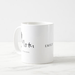 新しいMom Est日付名スクリプト コーヒーマグカップ