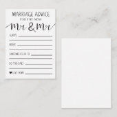新しいMrとMrの結婚アドバイスカード アドバイスカード (正面/裏面)