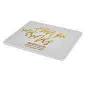 新しいMrとMrs(名前、日付、会場の追加)金ゴールド カッティングボード (角)