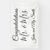 新しいmr.おめでとうおよびMrs.バナー 横断幕 (縦)