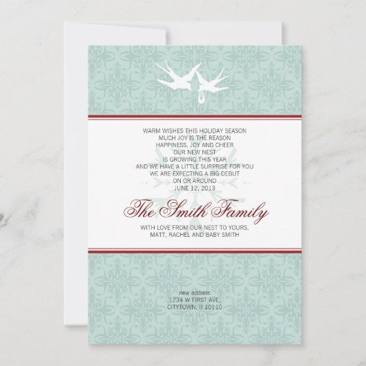 新しいNESTアドレス誕生のお知らせホリデーカード シーズンカード (正面)