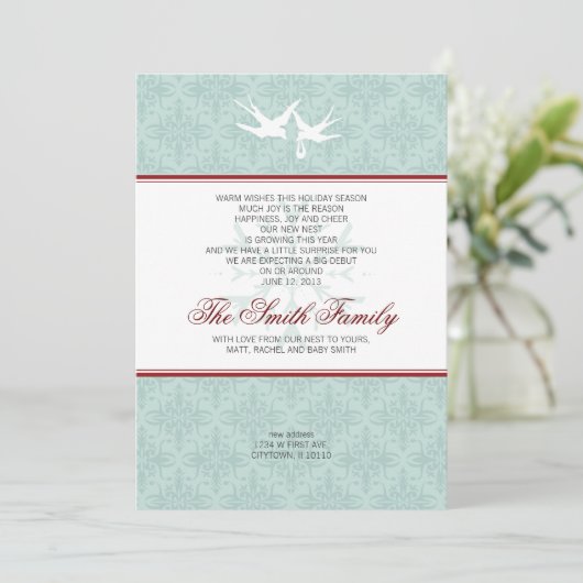 新しいNESTアドレス誕生のお知らせホリデーカード シーズンカード (スタンド正面)