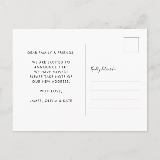 新しいNest Homeアドレスの変更の写真の移動 案内ポストカード (裏面)