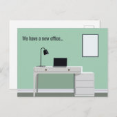 新しいOffice Desk Small Businessアドレスの変更 ポストカード (正面/裏面)