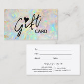 新しいopalテクスチャギフト証明書 名刺 (正面/裏面)