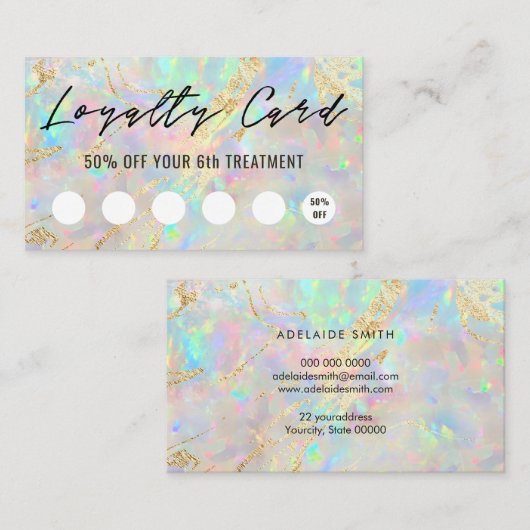 新しいopalテクスチャロイヤリティカード 名刺 (正面/裏面)