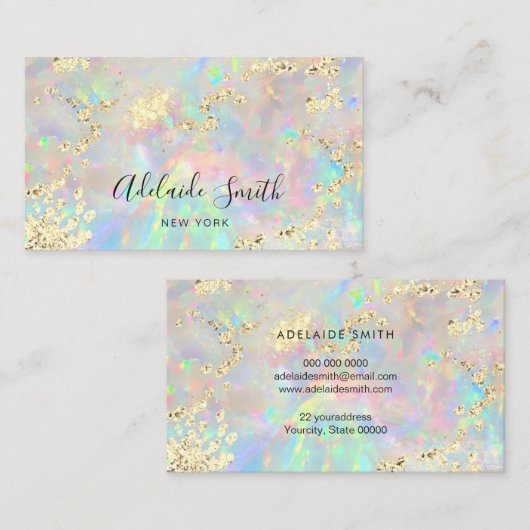 新しいopal名刺の模擬グリッター 名刺 (正面/裏面)