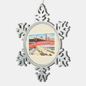 新しいSmyrnaのビーチのフロリダFL古い旅行記念品 スノーフレークピューターオーナメント (右)