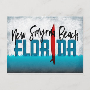 新しいSmyrnaビーチハガキFlorida Surfboard ポストカード
