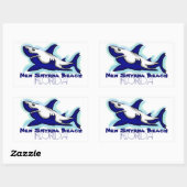 新しいSmyrnaビーチフロリダブルーシャークステッカー 長方形シール (シート)