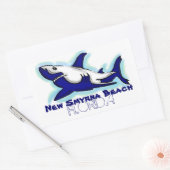 新しいSmyrnaビーチフロリダブルーシャークステッカー 長方形シール (封筒)