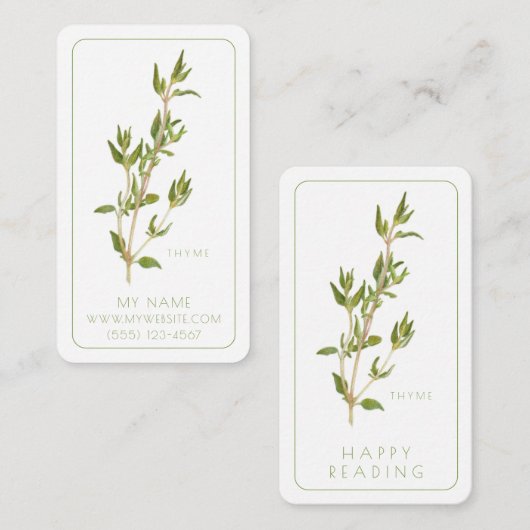 新しいTHYMEビジネスブックマーク – 3.5x2カード ノートカード (正面/裏面)