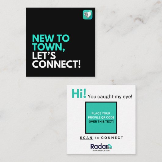 新しいTOWN、LET CONNECT スクエア名刺 (正面/裏面)