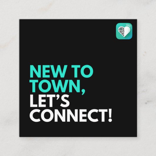 新しいTOWN、LET CONNECT スクエア名刺 (正面)