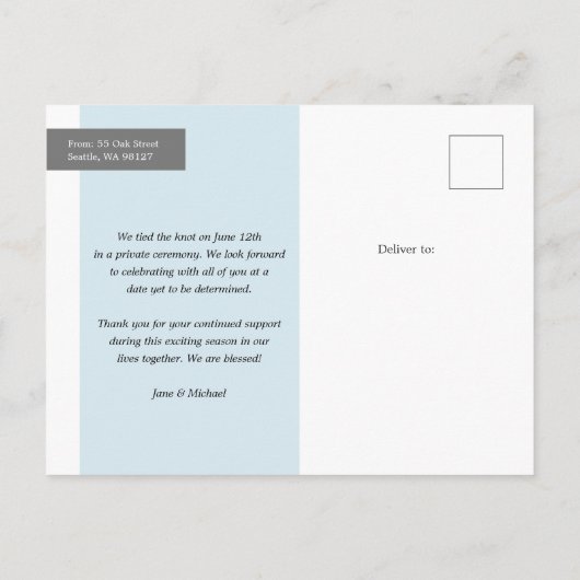 新しいU.S. Elopmentの発表葉書 案内ポストカード (裏面)