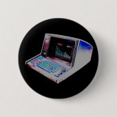 新しいWave 80sレトロヴィンテージコンピュータのピン 缶バッジ (正面)