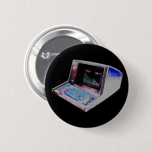 新しいWave 80sレトロヴィンテージコンピュータのピン 缶バッジ (正面&裏面)