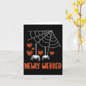 新しいWebbedハロウィーンの新婚の花嫁と新郎We カード (黄色い花)