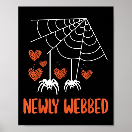 新しいWebbedハロウィーンの新婚の花嫁と新郎We ポスター (正面)