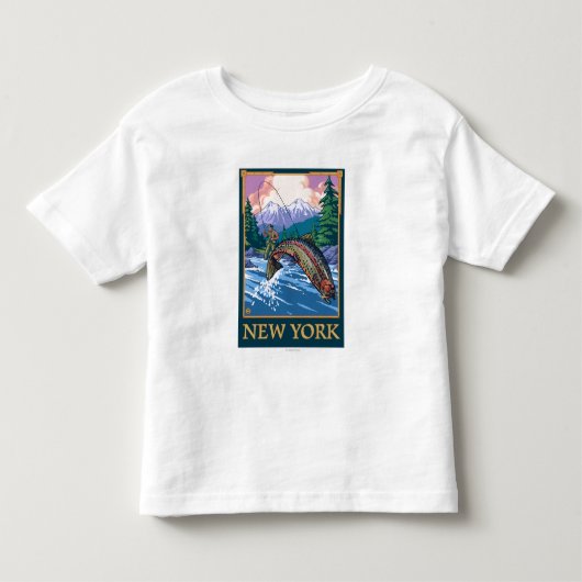 新しいYorkAnglerの漁師場面 トドラーTシャツ (正面)
