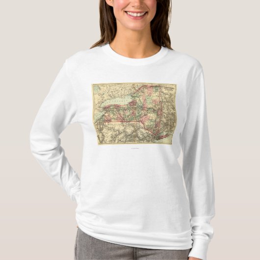 新しいYorkPanoramic MapNewヨーク Tシャツ (正面)