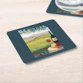 新しいYorkWineの国場面 スクエアペーパーコースター (アングル)