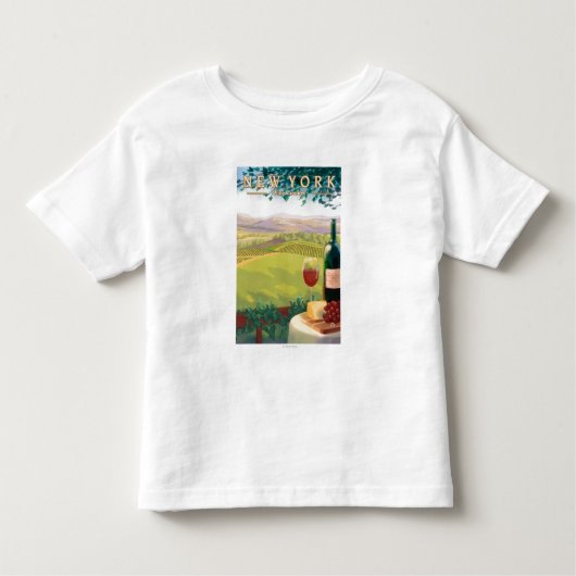 新しいYorkWineの国場面 トドラーTシャツ (正面)