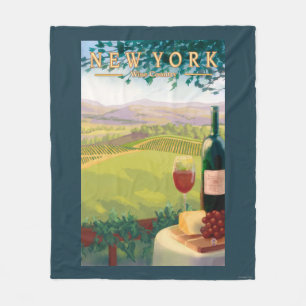 新しいYorkWineの国場面 フリースブランケット