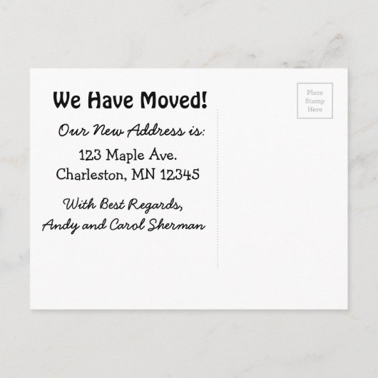 新しおもしろいいアドレスのお知らせ 案内ポストカード (裏面)