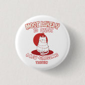 新しおもしろいいクリスマスを思い付く猫 缶バッジ (正面)