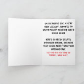 新しおもしろいいスタートを切るためのユーモアの離婚 サンキューカード (内部)