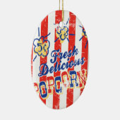 新しくおいしいポップコーンのオーナメント-楕円形 セラミックオーナメント (右)