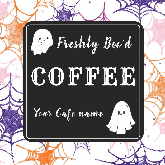 新しくできたブラックコーヒー専門店のカスタムステッカー スクエアシール